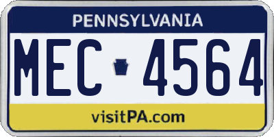 PA license plate MEC4564