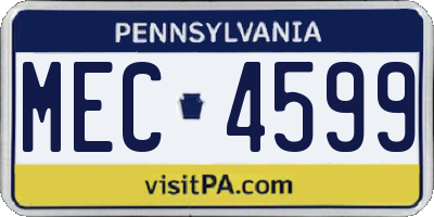 PA license plate MEC4599