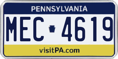 PA license plate MEC4619