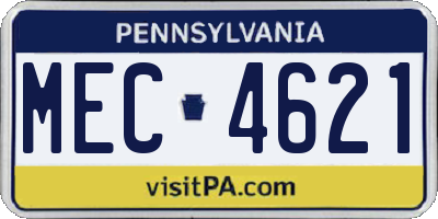 PA license plate MEC4621