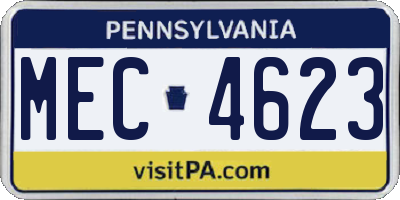 PA license plate MEC4623