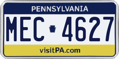 PA license plate MEC4627