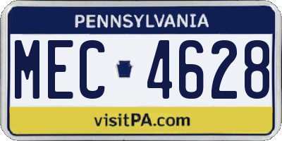 PA license plate MEC4628