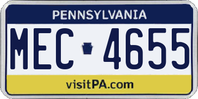 PA license plate MEC4655