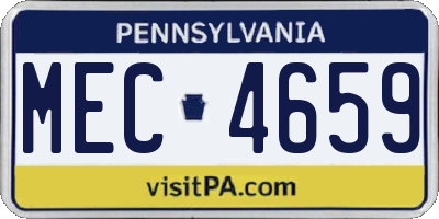 PA license plate MEC4659
