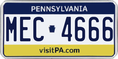 PA license plate MEC4666