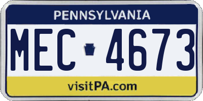 PA license plate MEC4673