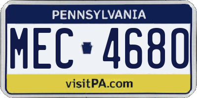 PA license plate MEC4680