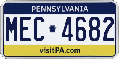 PA license plate MEC4682