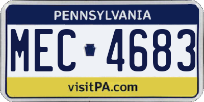 PA license plate MEC4683