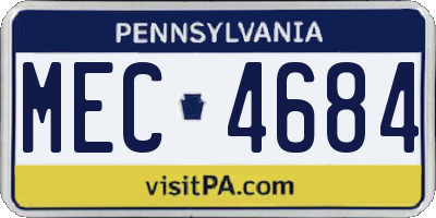 PA license plate MEC4684