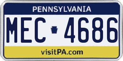 PA license plate MEC4686