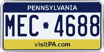 PA license plate MEC4688