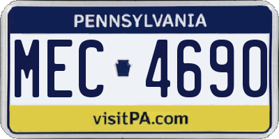 PA license plate MEC4690