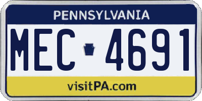PA license plate MEC4691