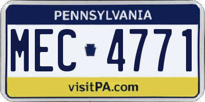 PA license plate MEC4771