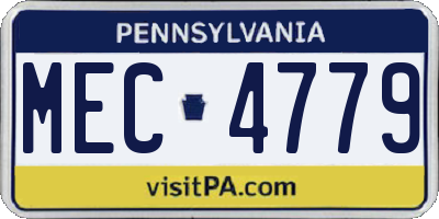 PA license plate MEC4779