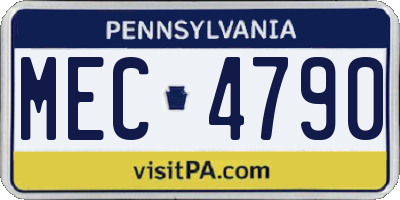 PA license plate MEC4790