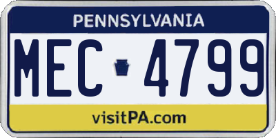 PA license plate MEC4799