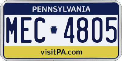 PA license plate MEC4805