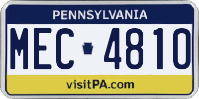 PA license plate MEC4810