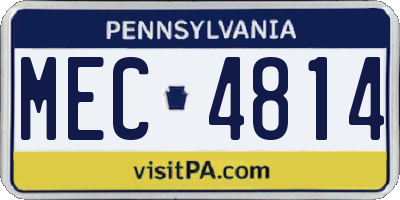 PA license plate MEC4814