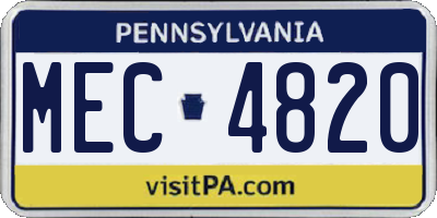 PA license plate MEC4820