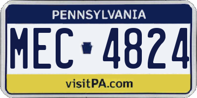 PA license plate MEC4824