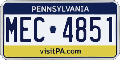 PA license plate MEC4851