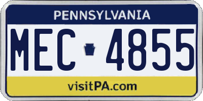 PA license plate MEC4855