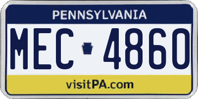 PA license plate MEC4860