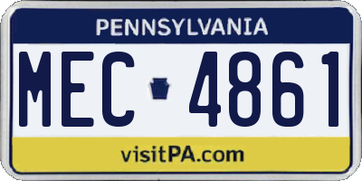 PA license plate MEC4861