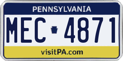 PA license plate MEC4871