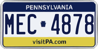 PA license plate MEC4878