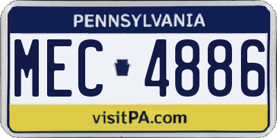 PA license plate MEC4886