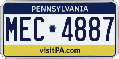 PA license plate MEC4887