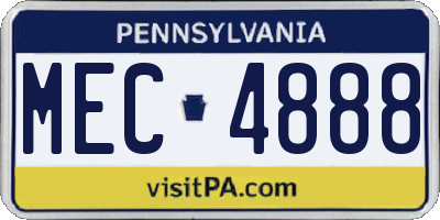 PA license plate MEC4888