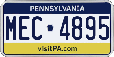 PA license plate MEC4895