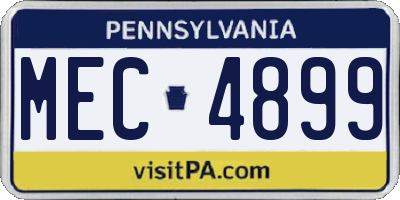 PA license plate MEC4899