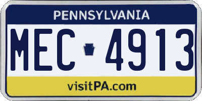 PA license plate MEC4913