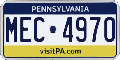 PA license plate MEC4970