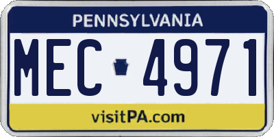 PA license plate MEC4971