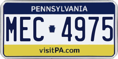 PA license plate MEC4975