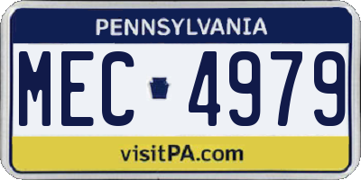PA license plate MEC4979