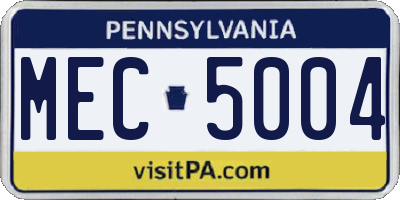 PA license plate MEC5004