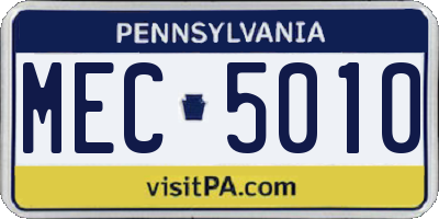 PA license plate MEC5010