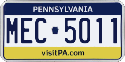 PA license plate MEC5011