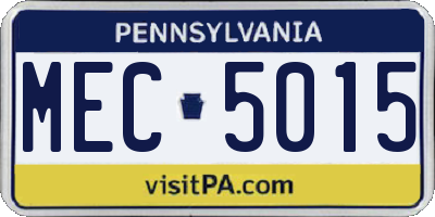 PA license plate MEC5015