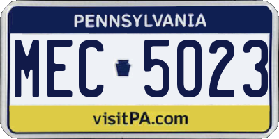 PA license plate MEC5023