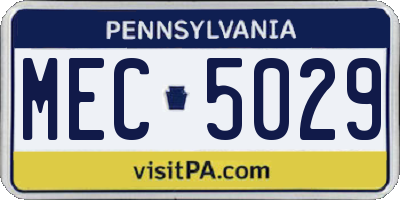 PA license plate MEC5029